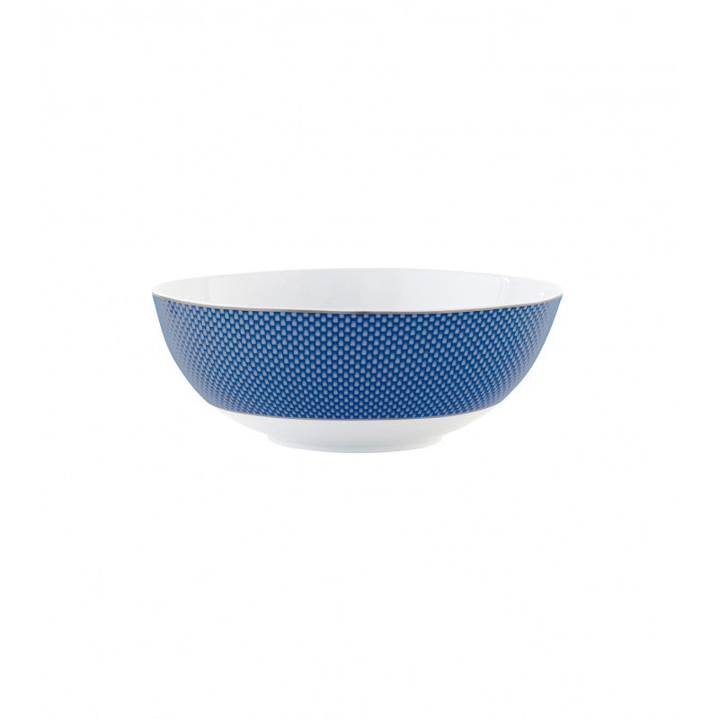 Salad bowl 26.3 cm blue with platine rim | Trésor Bleu