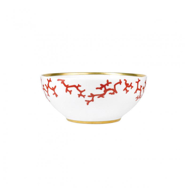 Salad bowl 25 cm red with gold rim | Cristobal Rouge