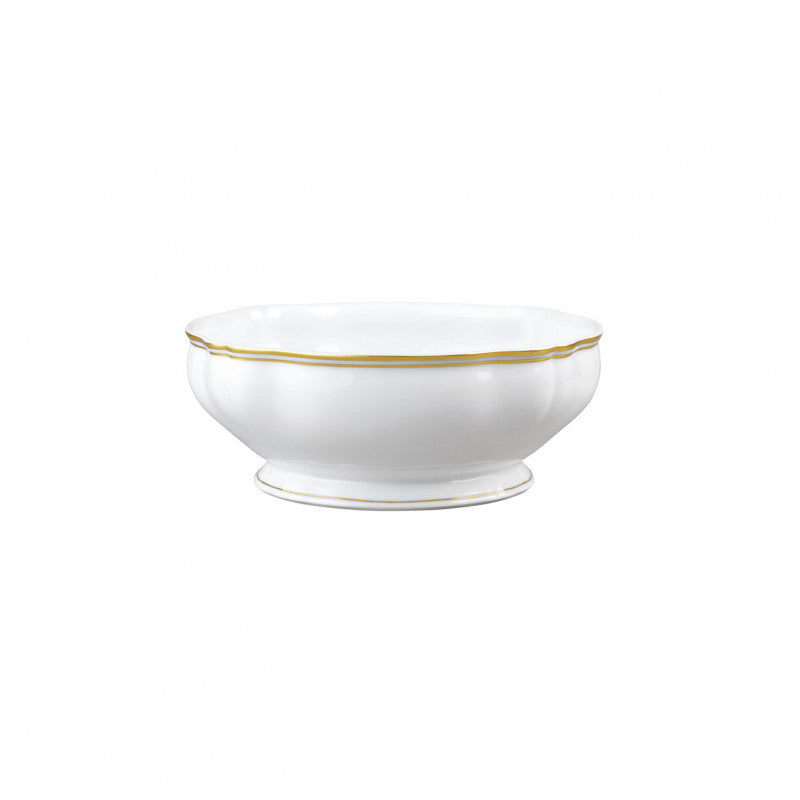 Salad bowl 25 cm white with gold rim | Polka Or