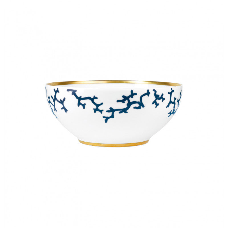 Salad bowl 25 cm blue with gold rim | Cristobal Marine