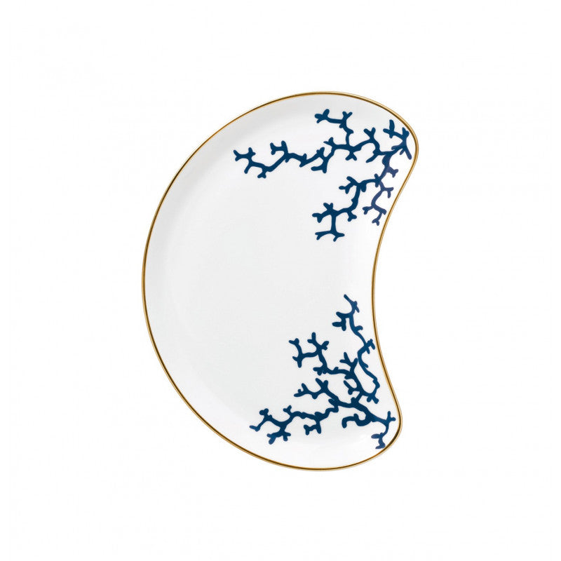 Side dish 21 cm blue with gold rim | Cristobal Marine