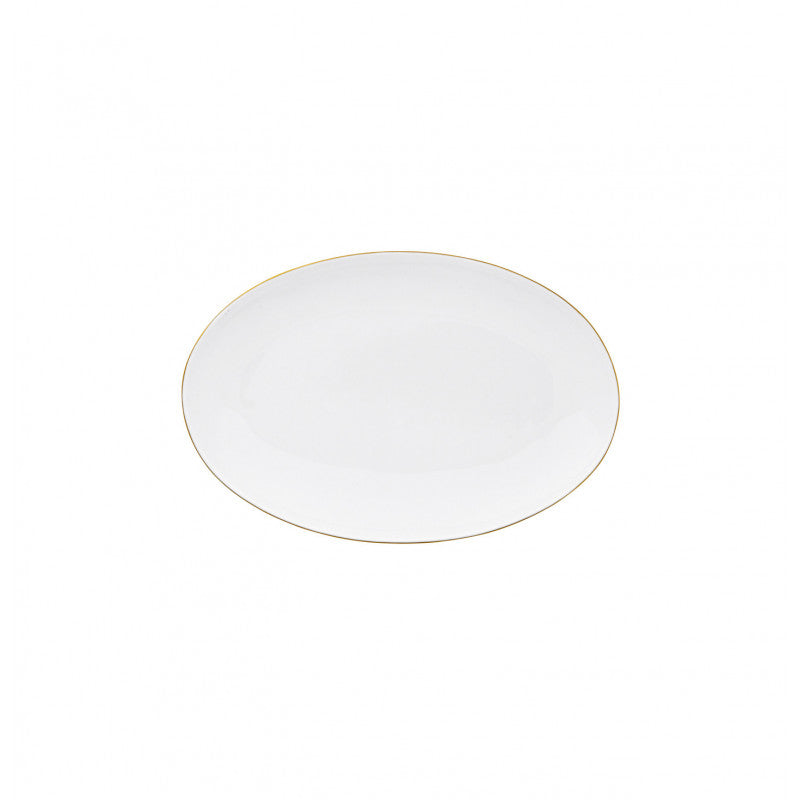 Side dish 23.5 cm white with gold rim | Monceau Or