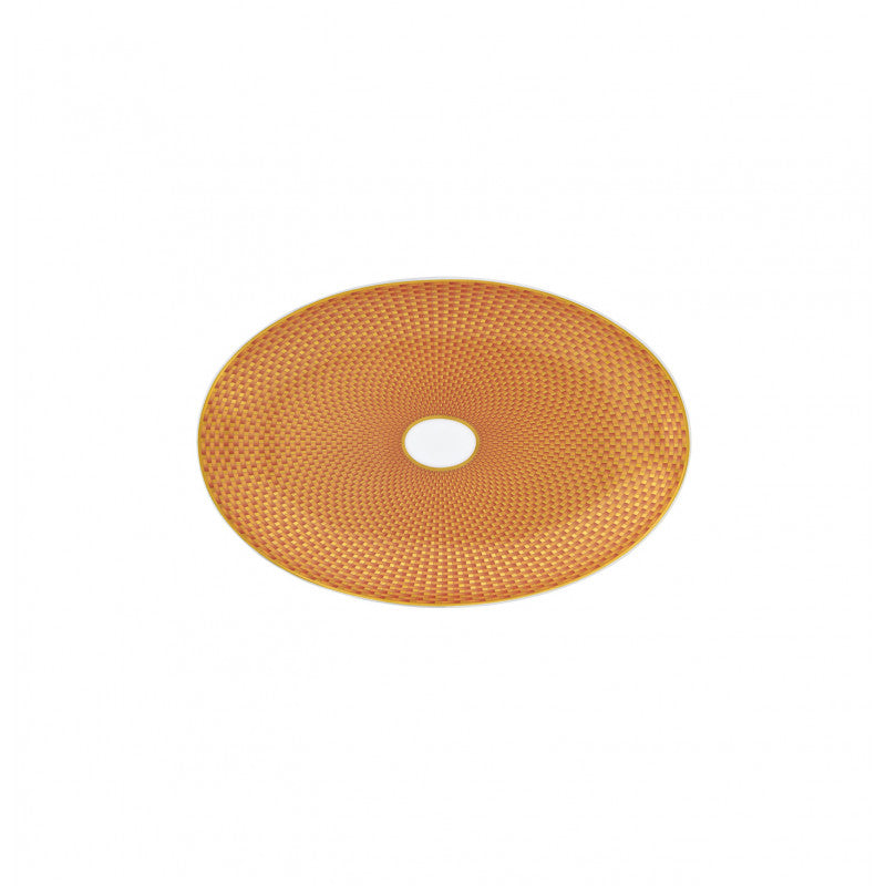 Side dish 23.5 cm orange with gold rim | Trésor