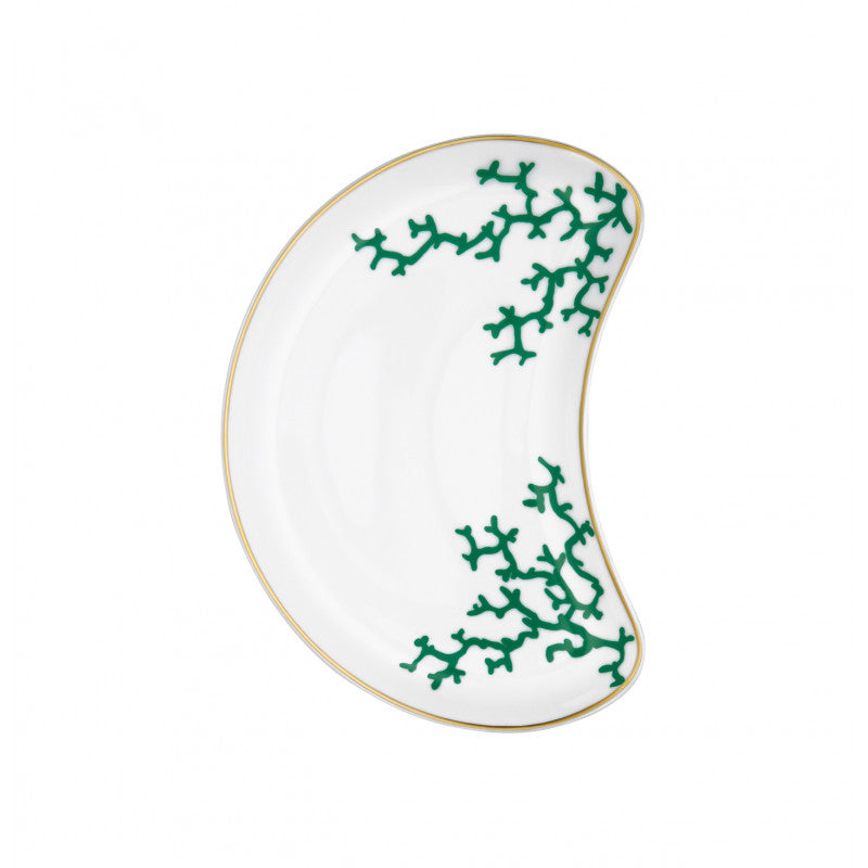 Side dish 21 cm green with gold rim | Cristobal Emeraude