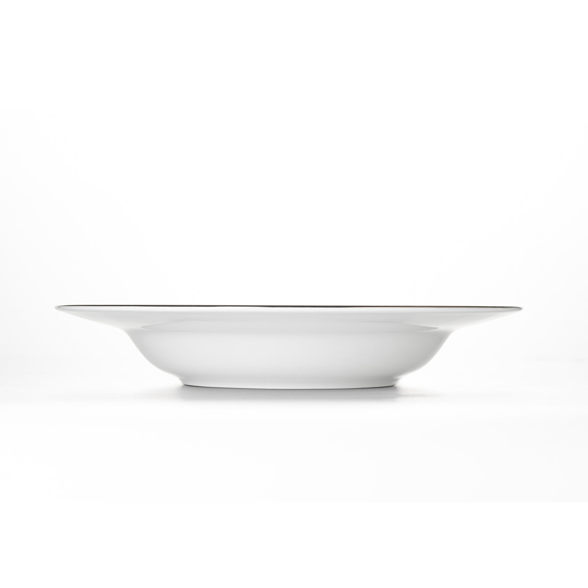 Rim plate deep 23 cm with platinum and gold rim | Ginkgo