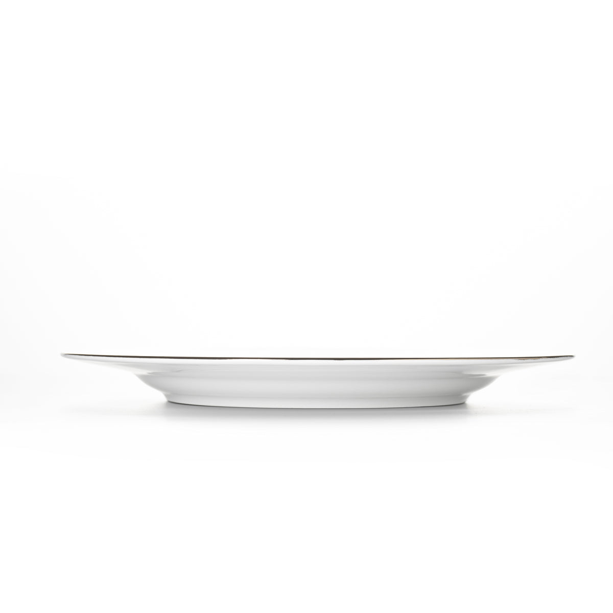 Rim plate flat 25 cm with platinum and gold rim | Ginkgo