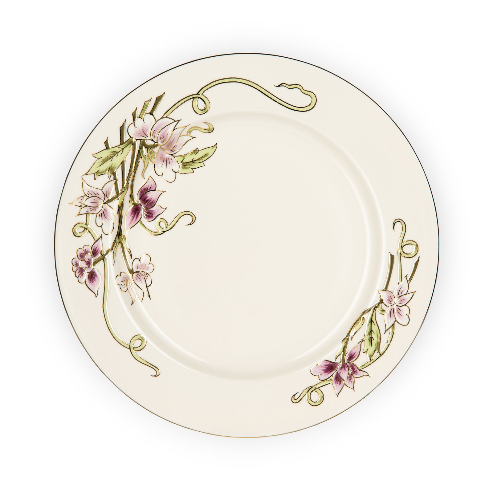 Coffee cup and saucer with gold rim | Pastel Bloom