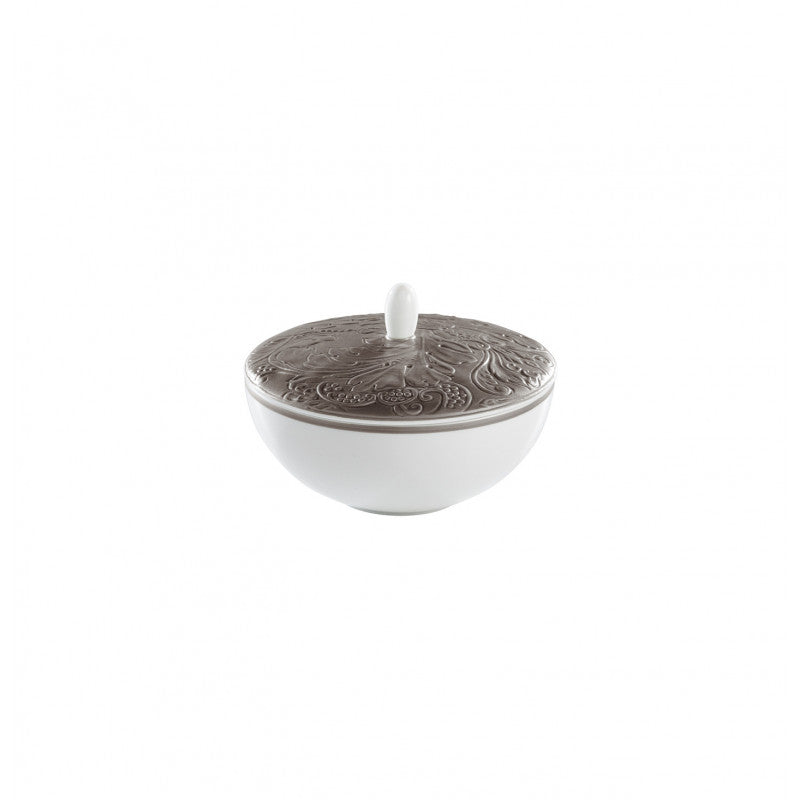 Sugar bowl 11.8 cm grey with gold rim | Italian Renaissance