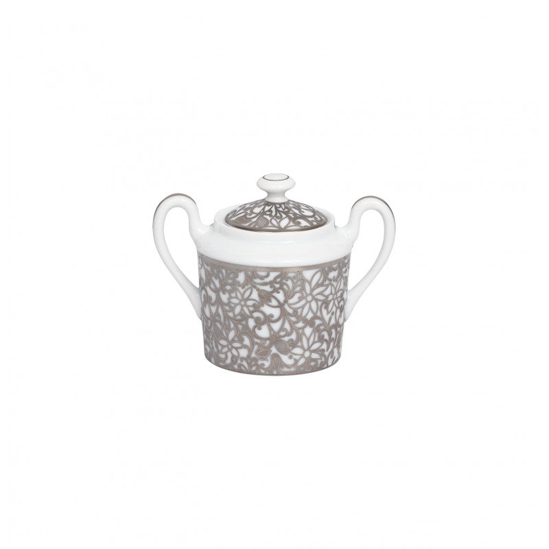 Sugar bowl 6.8 cm white with platine rim | Salamanque Platine