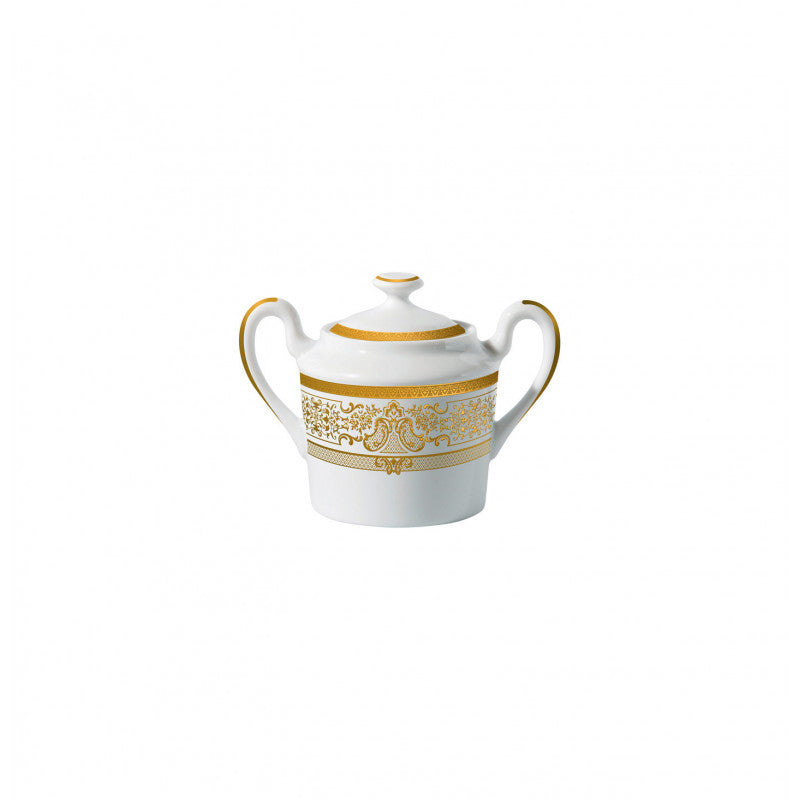 Sugar bowl 6.8 cm white with gold rim | Marignan