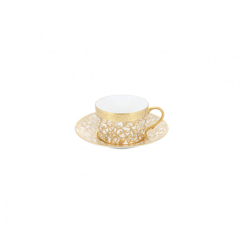 Tea cup extra 8.6 cm white with gold rim | Tolède Or