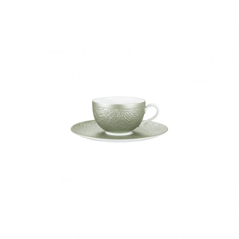 Tea cup extra and saucer -Green | Minéral Irisé