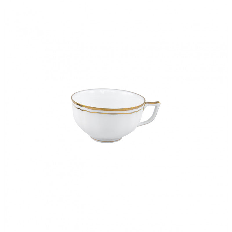 Tea cup extra without foot 9.7 cm white with gold rim | Polka Or