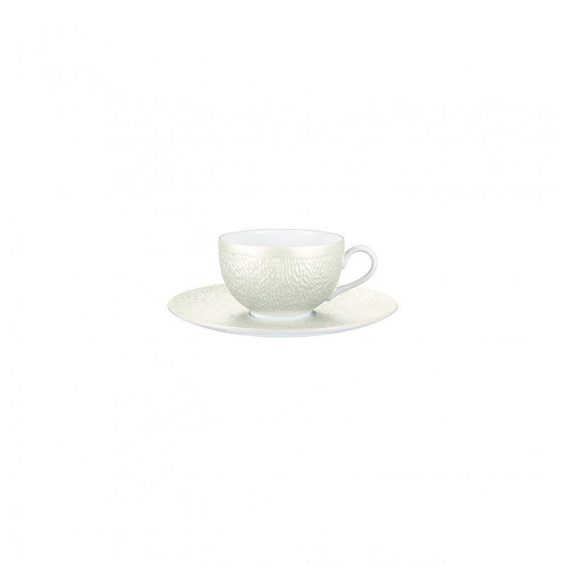 Tea cup extra and saucer - Ivory | Minéral Irisé