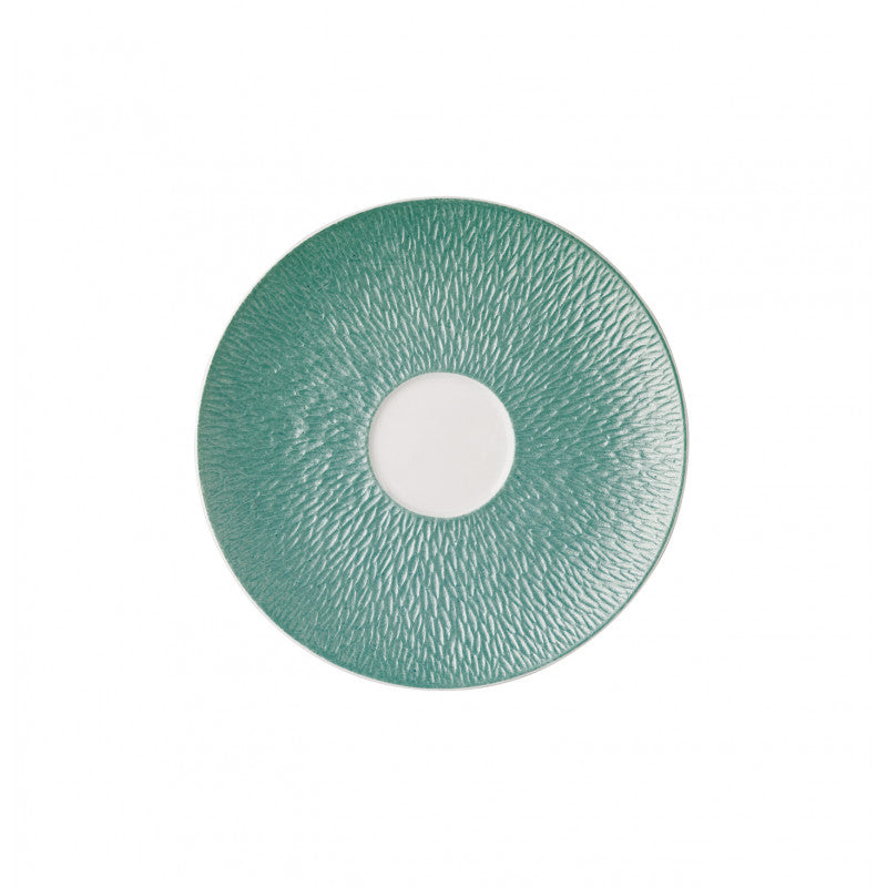 Tea cup extra 9,5 cm or Chinese soup bowl saucer 17.5 cm turquoise | Minéral Irisé