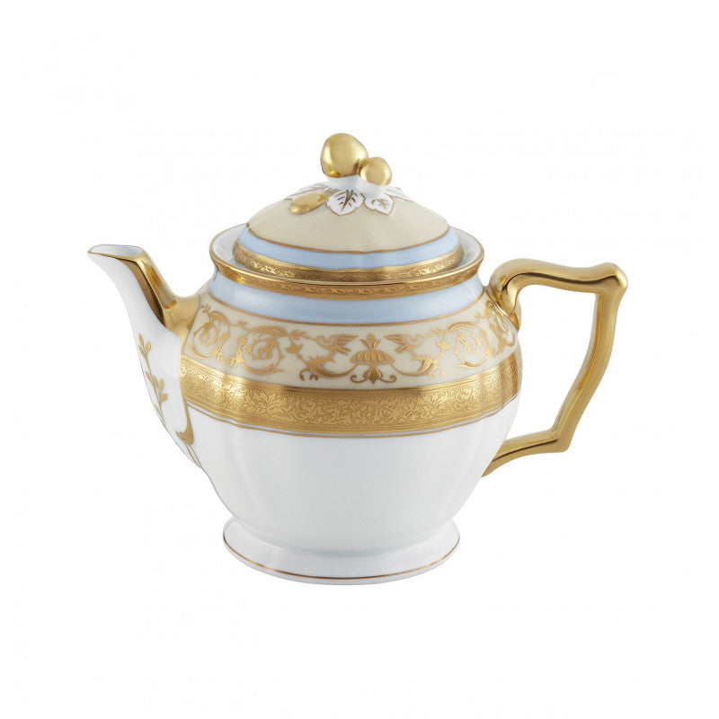 Tea pot 10 cm blue with gold rim | Shéhérazade