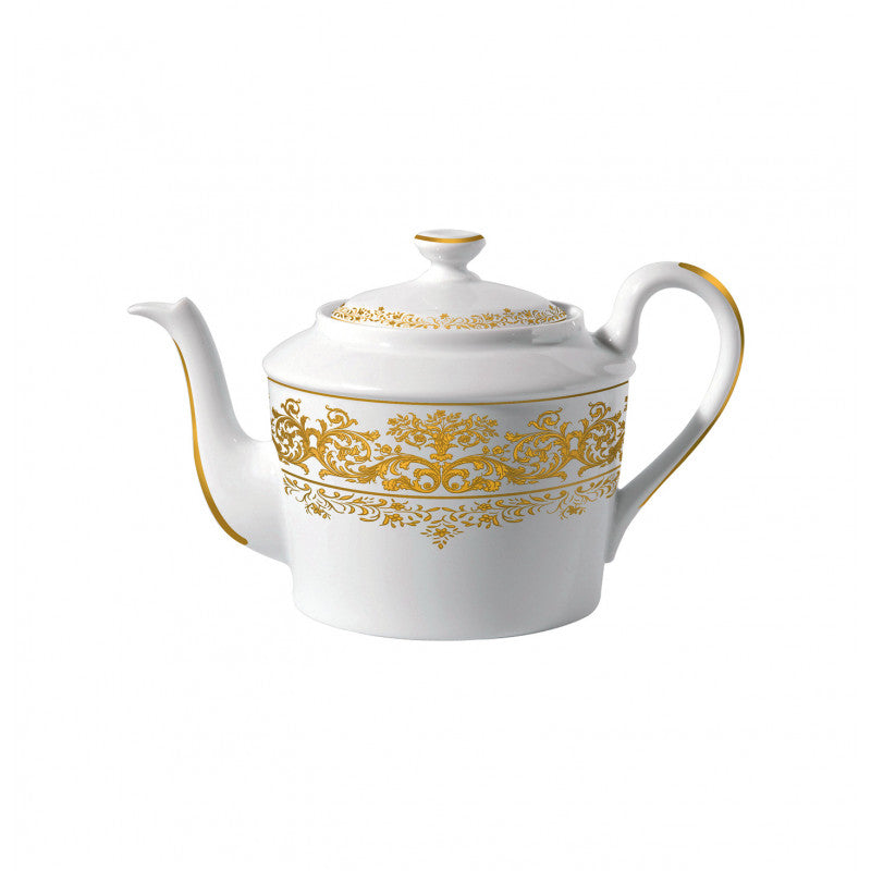 Tea pot 9.6 cm white with gold rim | Chelsea