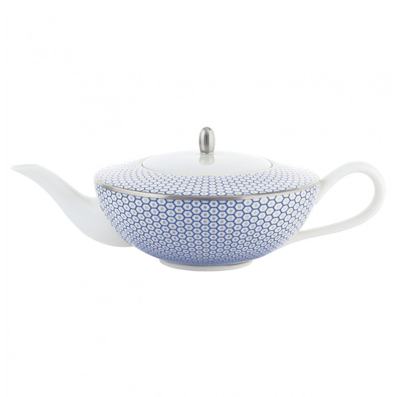 Tea pot cm blue with platine rim | Trésor Bleu