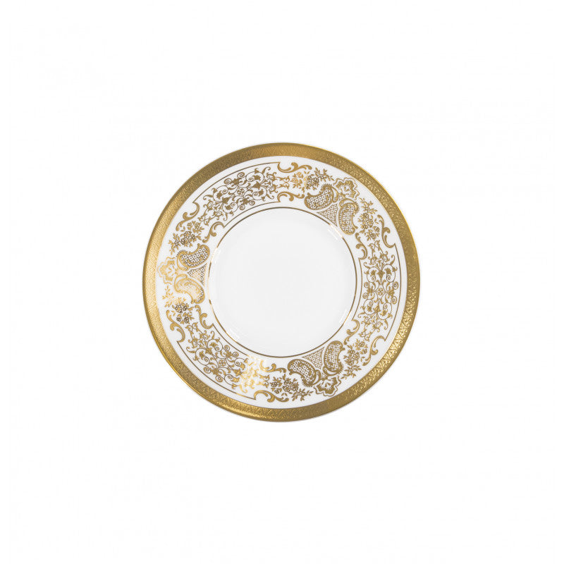Tea saucer extra 15.5 cm white with gold rim | Marignan