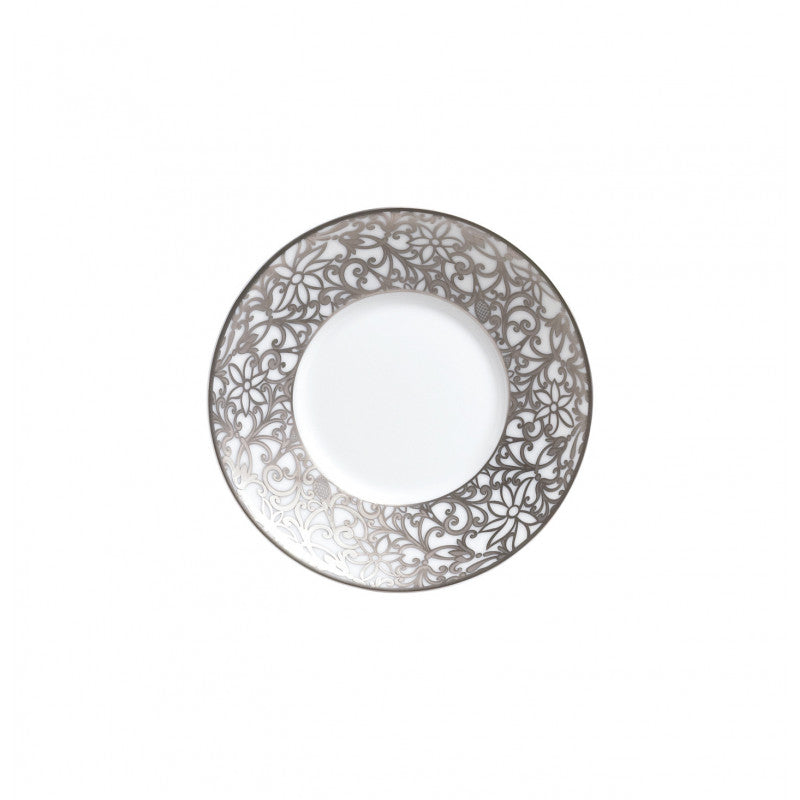 Tea saucer extra 15.5 cm white with platine rim | Salamanque Platine