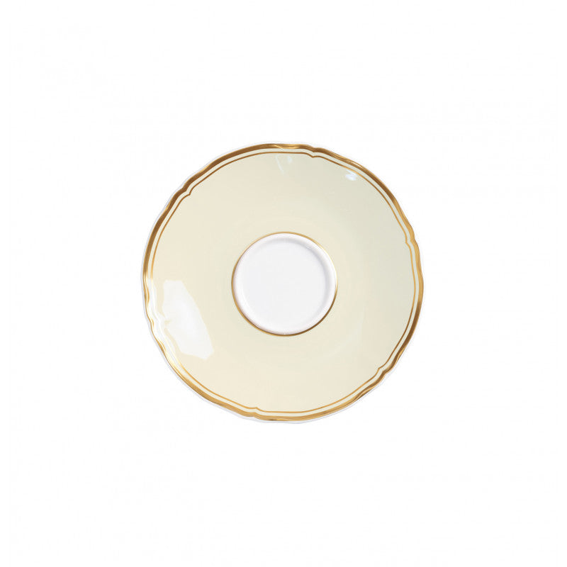 Tea saucer extra 16 cm ivory with gold rim | Mazurka