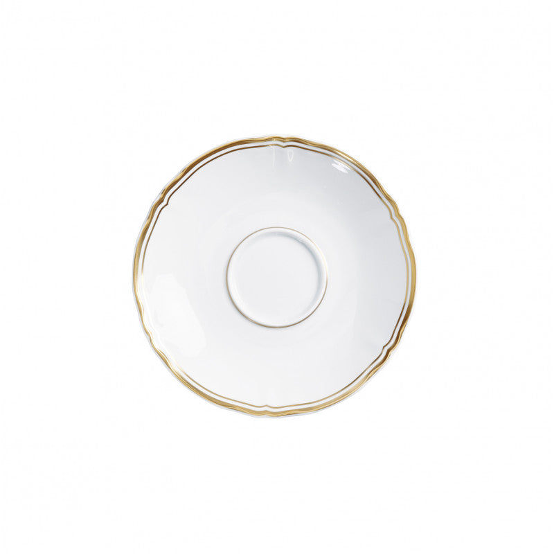 Tea saucer extra 16 cm white with gold rim | Mazurka
