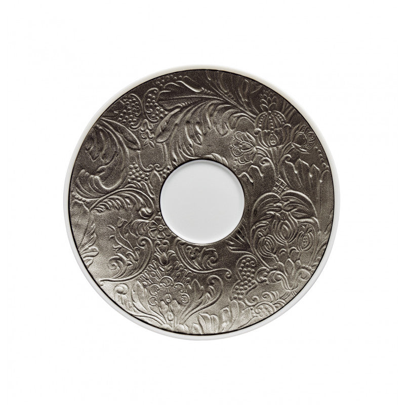 Tea saucer extra 17.5 cm platine with platine rim | Italian Renaissance Platine